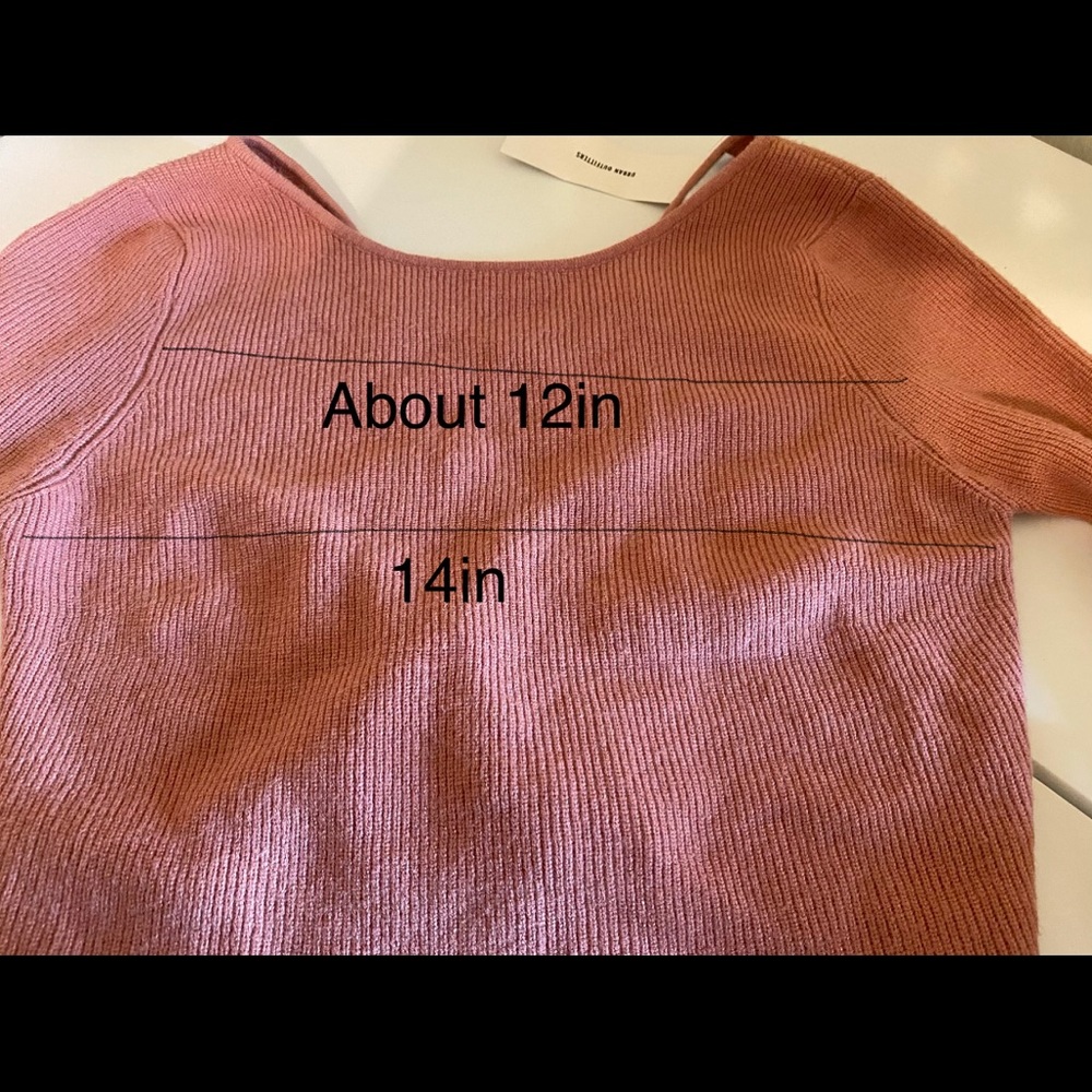 Pink ribbed lace back sweater - Picture 3 of 3